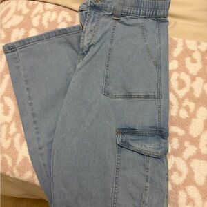 Light Blue Women's Cargo Jeans